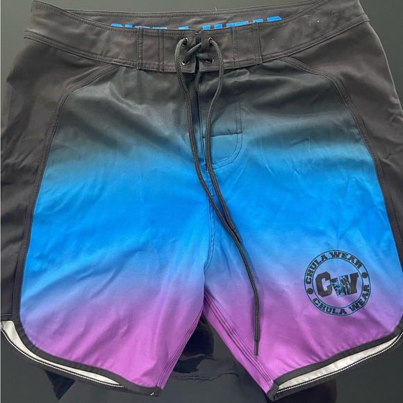 Men's Blue and Purple Swim Shorts - Picture 1 of 1